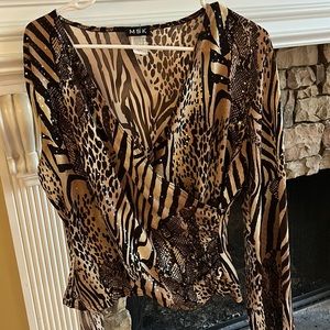 Classy animal shimmery blouse